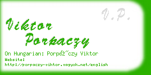 viktor porpaczy business card